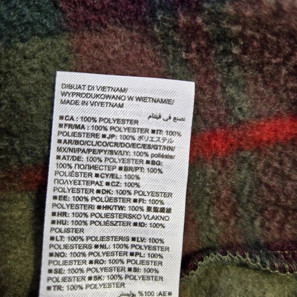 Gap Kids Cozy‎ Half Zip Shirt Jacket Boys Size XL Red And Green Plaid Shacket